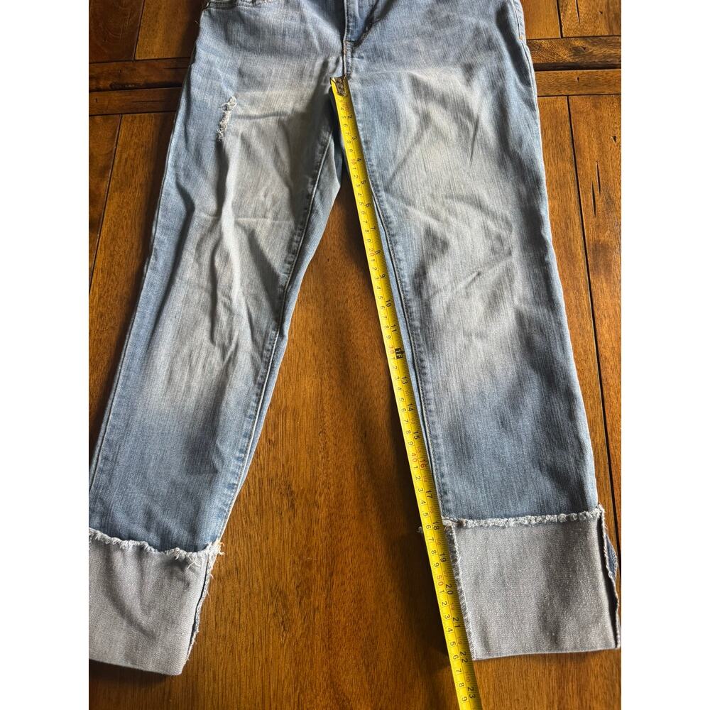 1822 Denim Taylor Jeans Size 4 Light Wash Cuffed Distressed High Rise - Picture 7 of 12